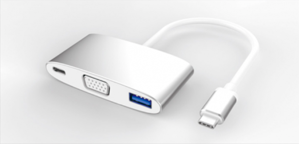 USB-C to VGA + USB3.0 + Type C/F