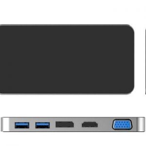 USB-C to DP+HDMI+VGA MST Hub with PD 3.0