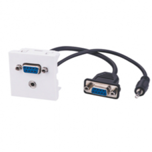 45X45 Faceplate with VGA+3.5mm Tailed Cable